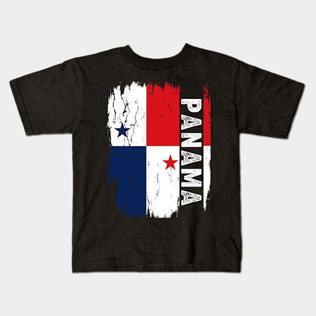 Panama Flag Panamanian Family Sports Vintage Panama Kids T-Shirt by Boneworkshop